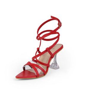 Women's Red Lace Up Heels